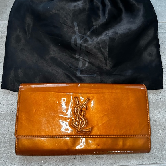 Yves Saint Laurent Bags Copper Patent Leather Ysl Clutch Poshmark